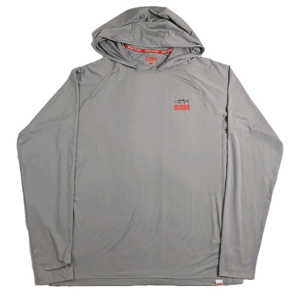 Bubba Blade Lifestyle Long Sleeve Tee Hoodie Gray Heather Men's Medium Fishing